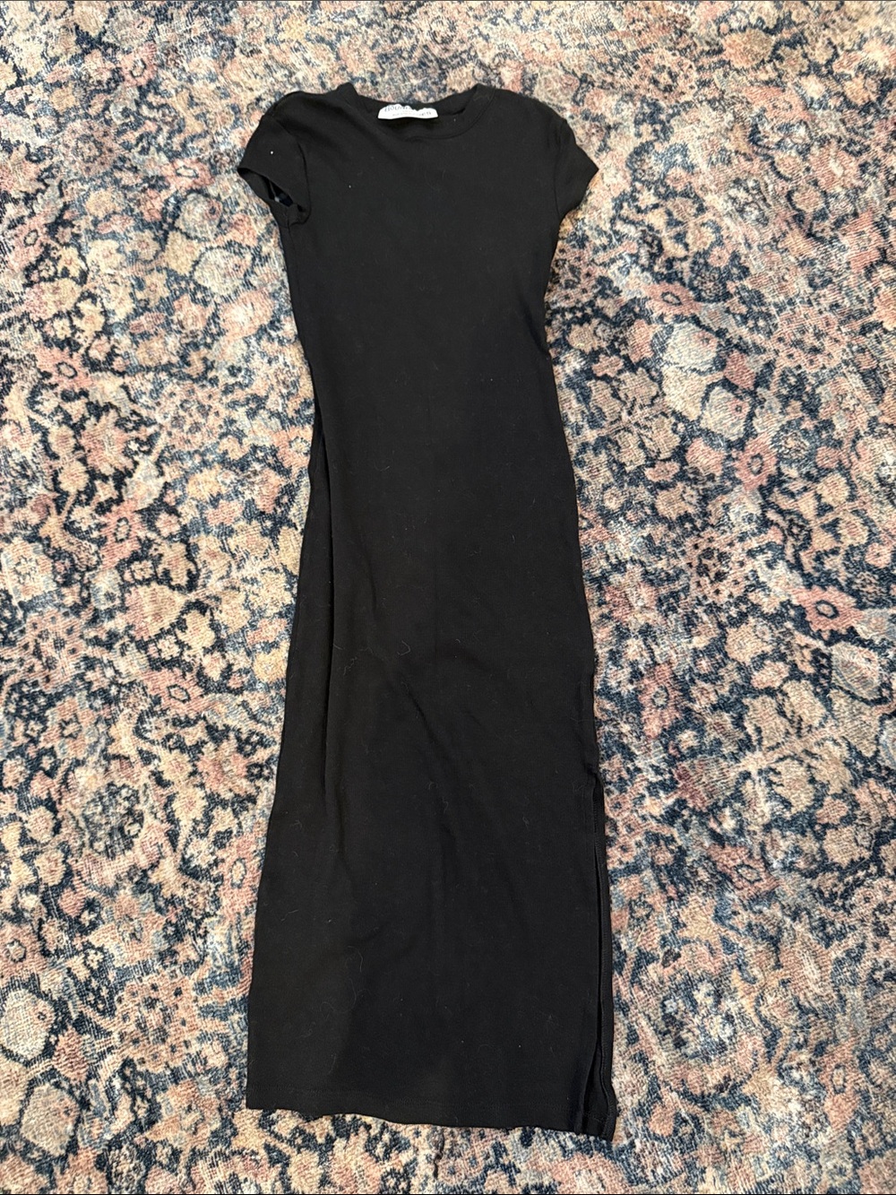 Classic Black Cap-Sleeve Maxi Dress girls